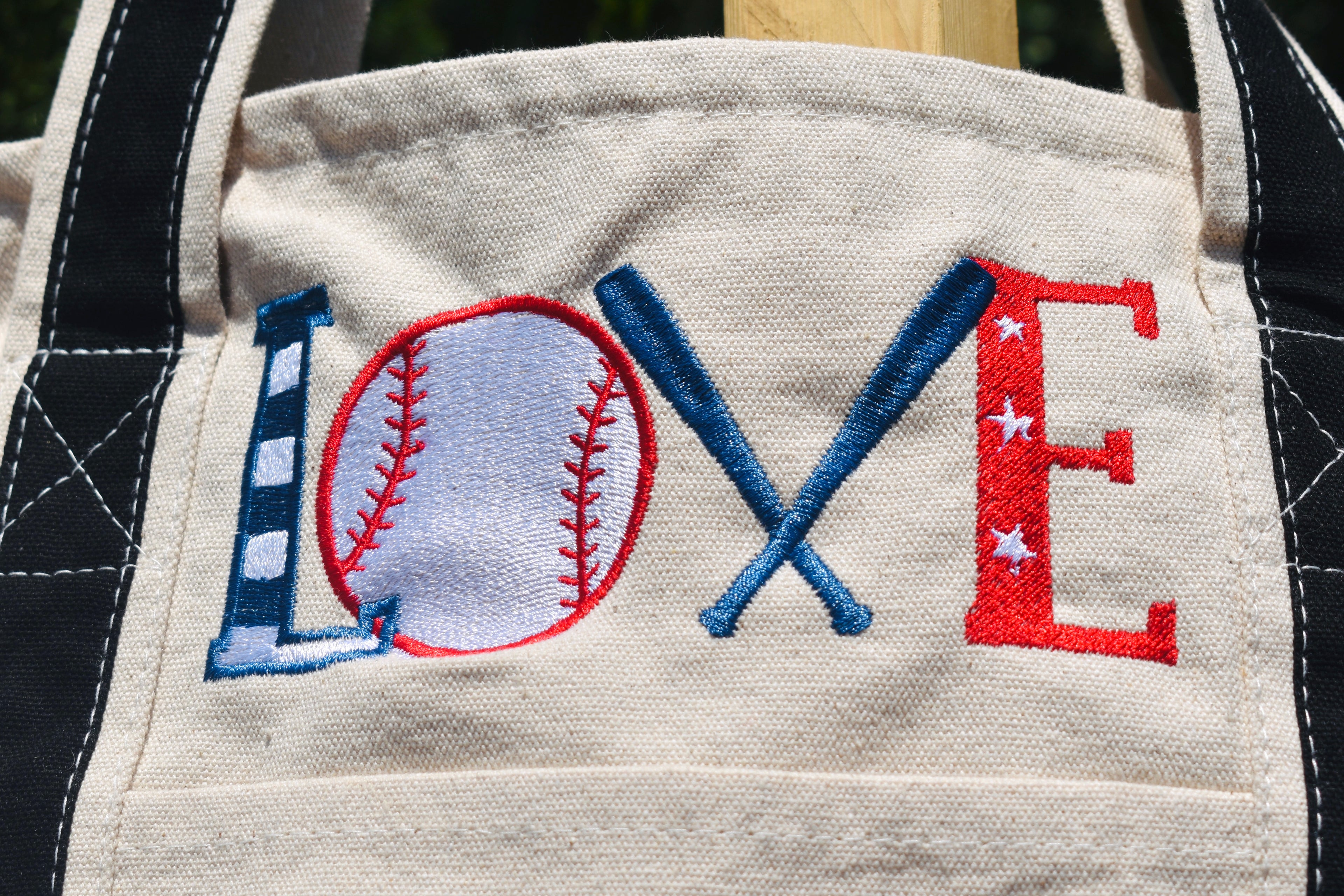 Love baseball tote bag